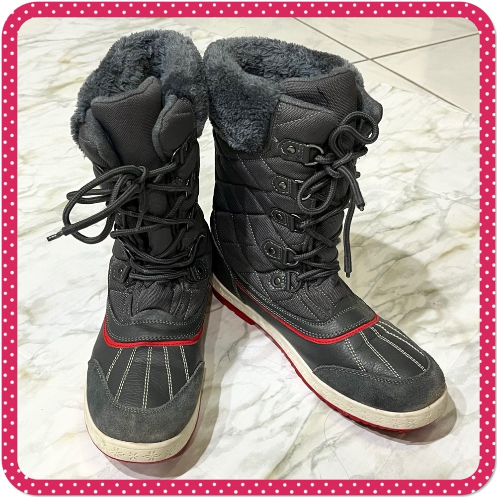 💝JUST FAB 💝 grey winter boots size 9 women’s